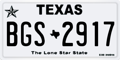 TX license plate BGS2917