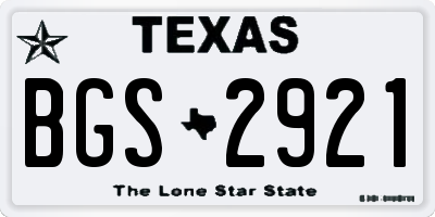 TX license plate BGS2921