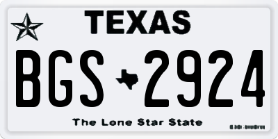 TX license plate BGS2924