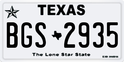 TX license plate BGS2935