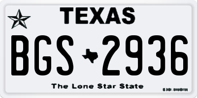 TX license plate BGS2936