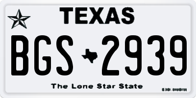 TX license plate BGS2939