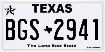 TX license plate BGS2941