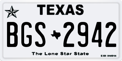 TX license plate BGS2942