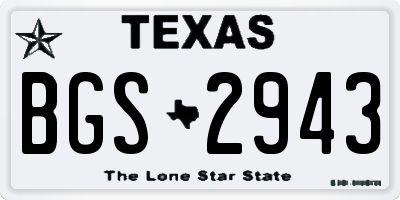 TX license plate BGS2943