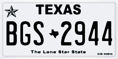 TX license plate BGS2944