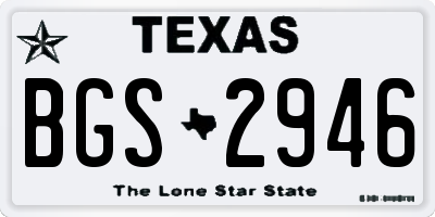TX license plate BGS2946