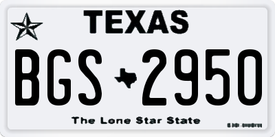TX license plate BGS2950