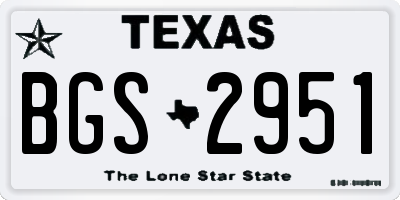 TX license plate BGS2951
