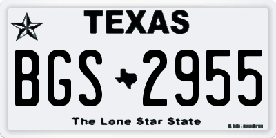 TX license plate BGS2955
