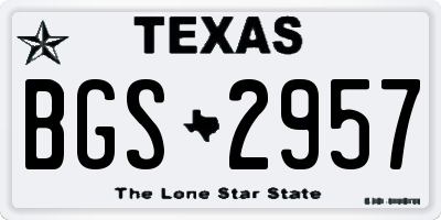 TX license plate BGS2957