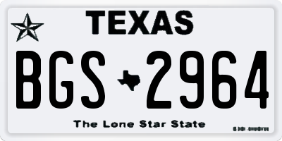 TX license plate BGS2964