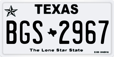 TX license plate BGS2967
