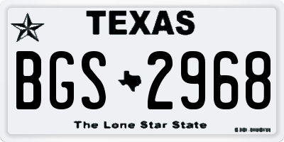TX license plate BGS2968