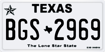 TX license plate BGS2969