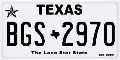 TX license plate BGS2970