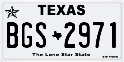 TX license plate BGS2971