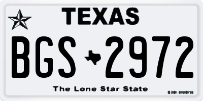 TX license plate BGS2972