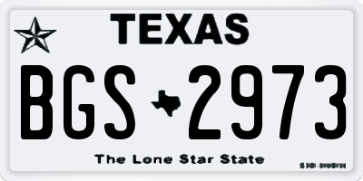 TX license plate BGS2973
