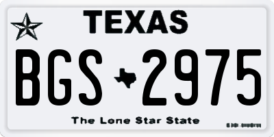 TX license plate BGS2975