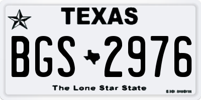 TX license plate BGS2976
