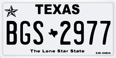 TX license plate BGS2977