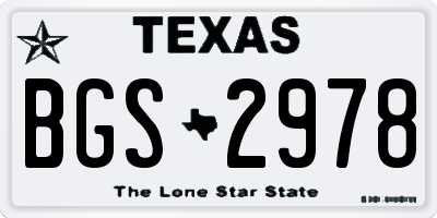 TX license plate BGS2978