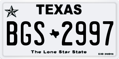TX license plate BGS2997