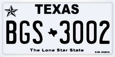 TX license plate BGS3002
