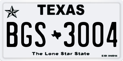 TX license plate BGS3004