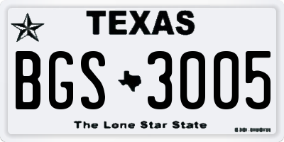 TX license plate BGS3005