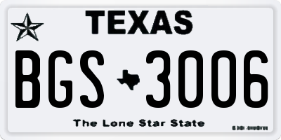 TX license plate BGS3006