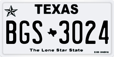 TX license plate BGS3024