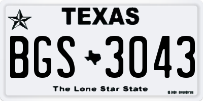 TX license plate BGS3043