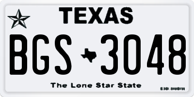 TX license plate BGS3048