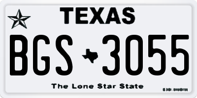 TX license plate BGS3055