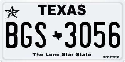 TX license plate BGS3056