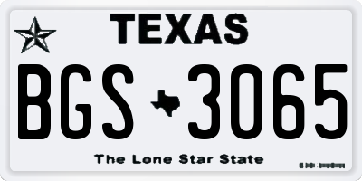 TX license plate BGS3065