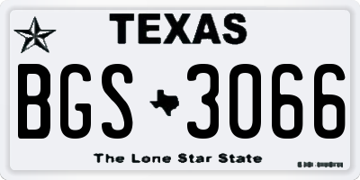 TX license plate BGS3066