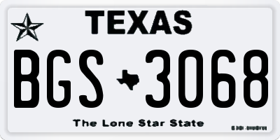 TX license plate BGS3068