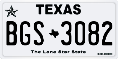 TX license plate BGS3082