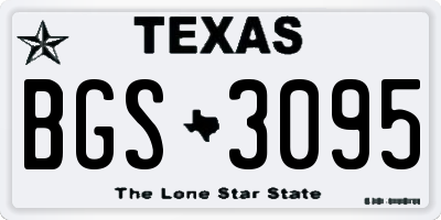 TX license plate BGS3095