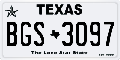 TX license plate BGS3097