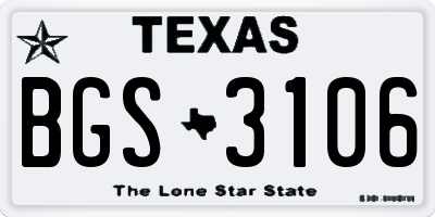 TX license plate BGS3106