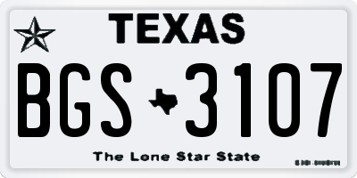 TX license plate BGS3107