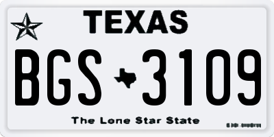 TX license plate BGS3109