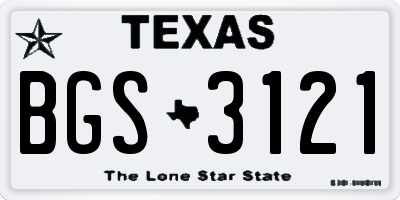 TX license plate BGS3121