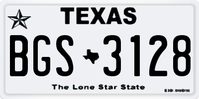TX license plate BGS3128