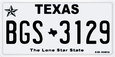TX license plate BGS3129