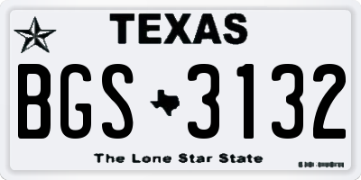 TX license plate BGS3132